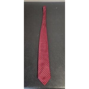 Andrew Scott Vintage Maroon Polka Dot Tie 58" Handmade 100% Silk